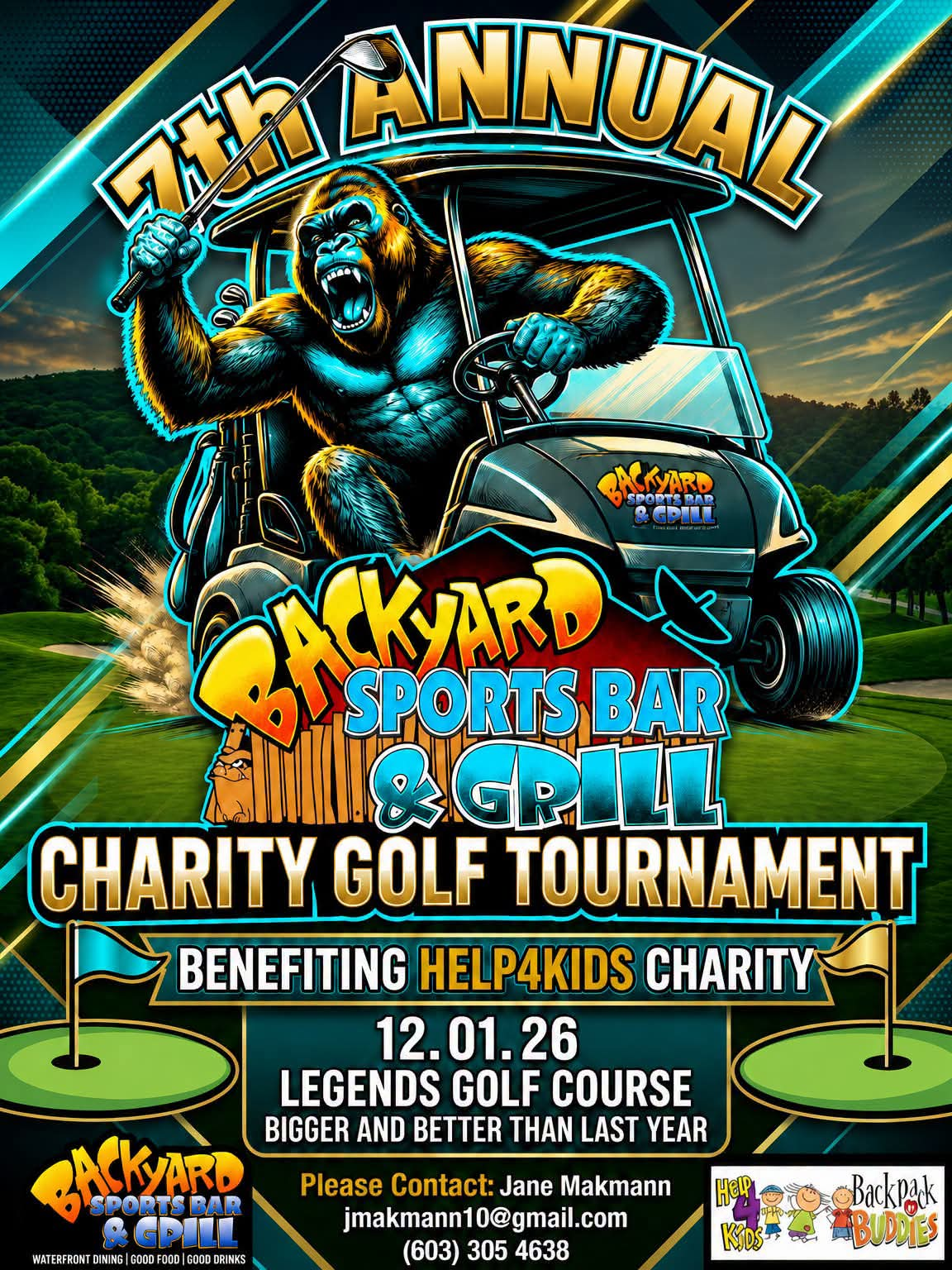 7th Annual Backyard Charity Golf Tournament — event flyer
