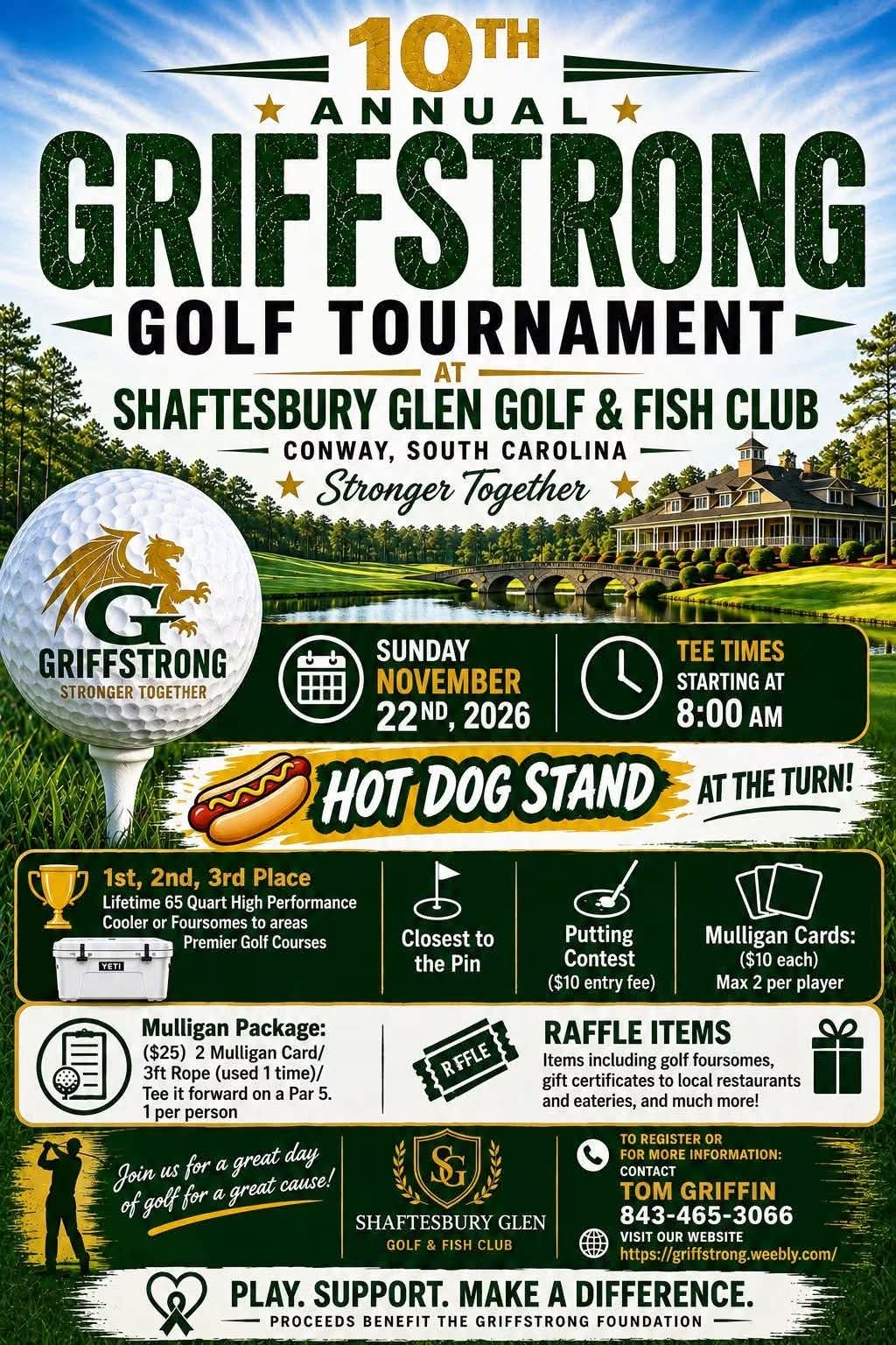 10th Annual Griffstrong Golf Tournament — event flyer